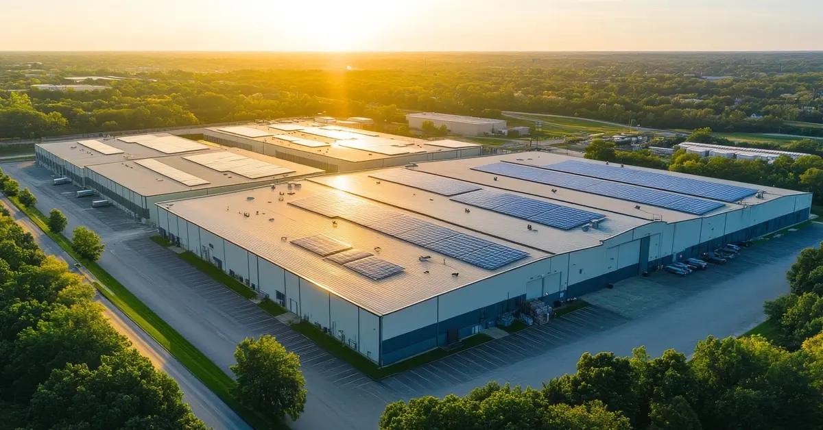 warehouse with solar panels