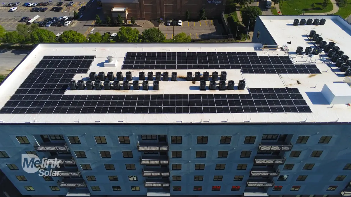 Aerial photo of The Point, a student housing community near University of Cincinnati.